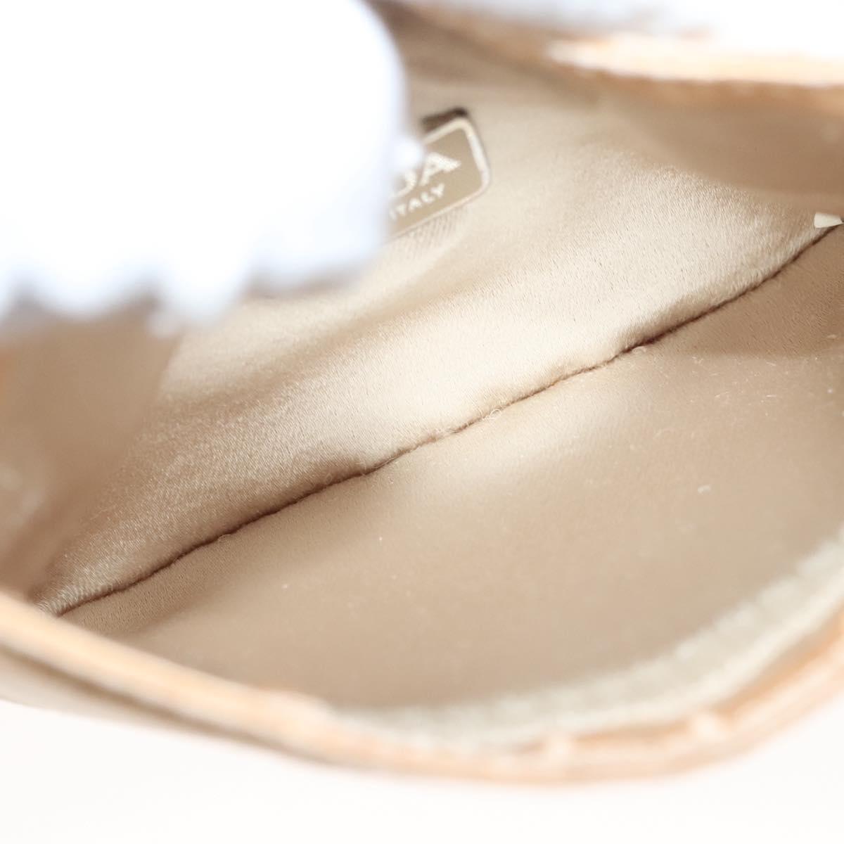 PRADA Hand Bag Vinyl Clear Beige Auth 118773