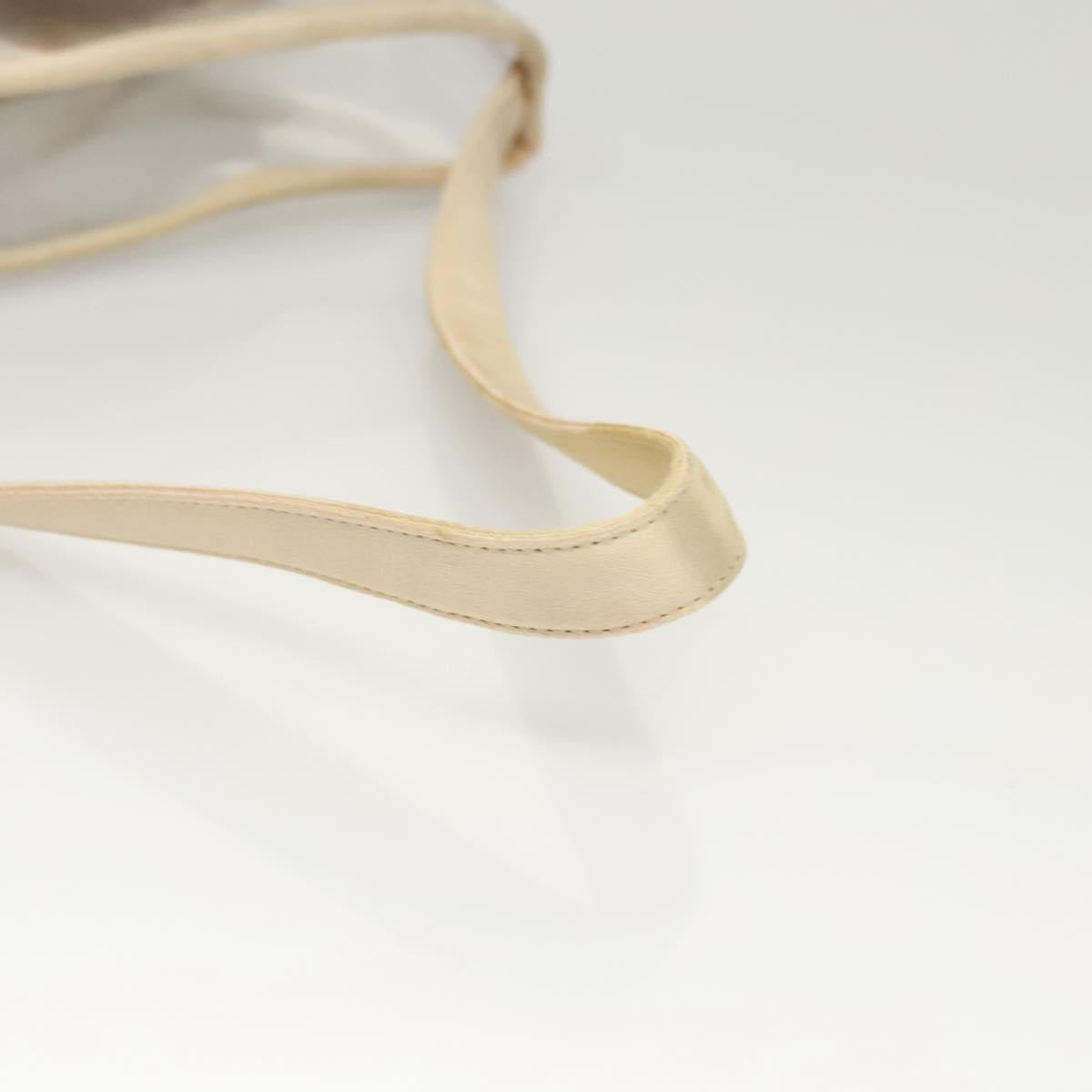 PRADA Hand Bag Vinyl Clear Beige Auth 118773