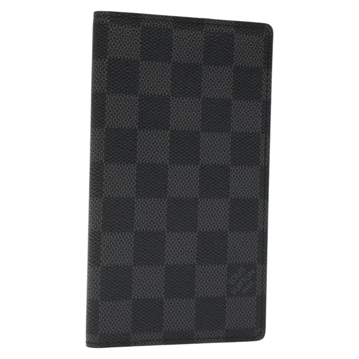 LOUIS VUITTON Damier Graphite Agenda Poche Note Cover R20975 LV Auth 118781