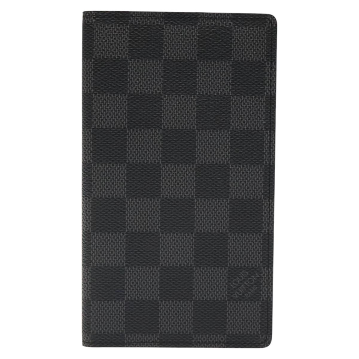 LOUIS VUITTON Damier Graphite Agenda Poche Note Cover R20975 LV Auth 118781