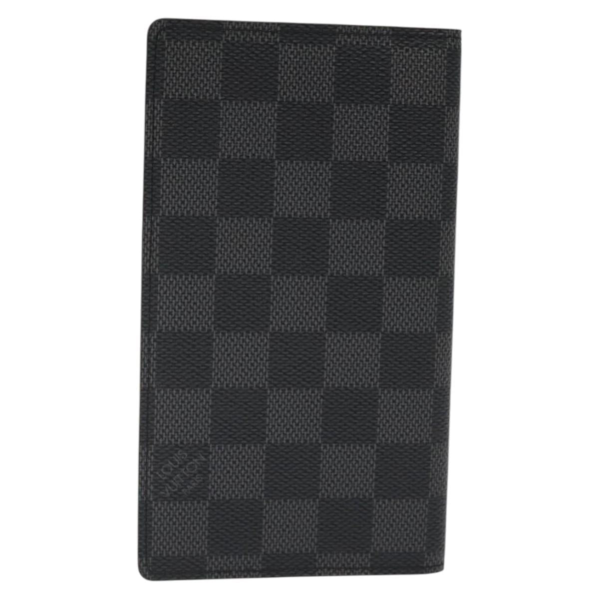 LOUIS VUITTON Damier Graphite Agenda Poche Note Cover R20975 LV Auth 118781