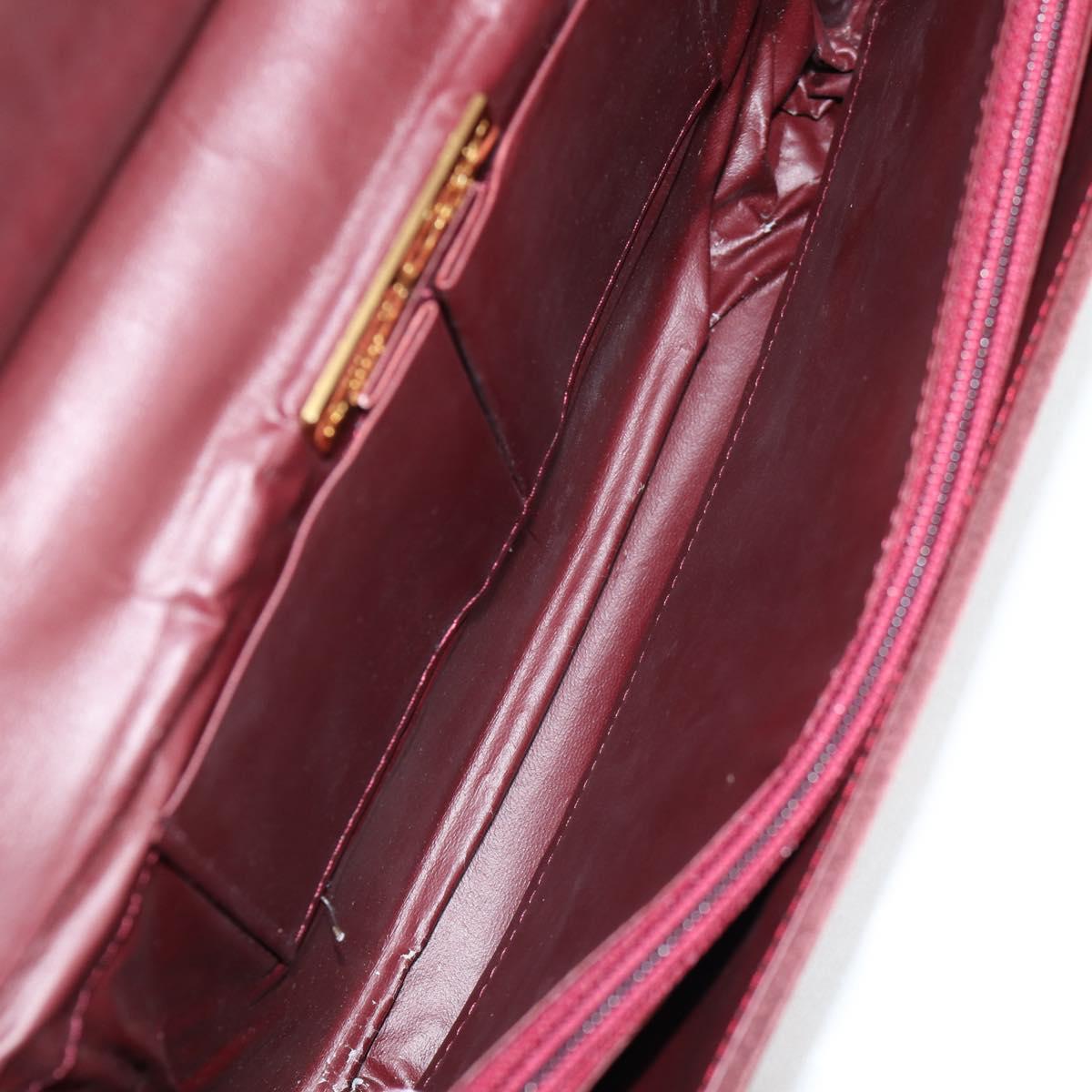 CARTIER Chain Shoulder Bag Suede Leather Red Gold Auth 118790V