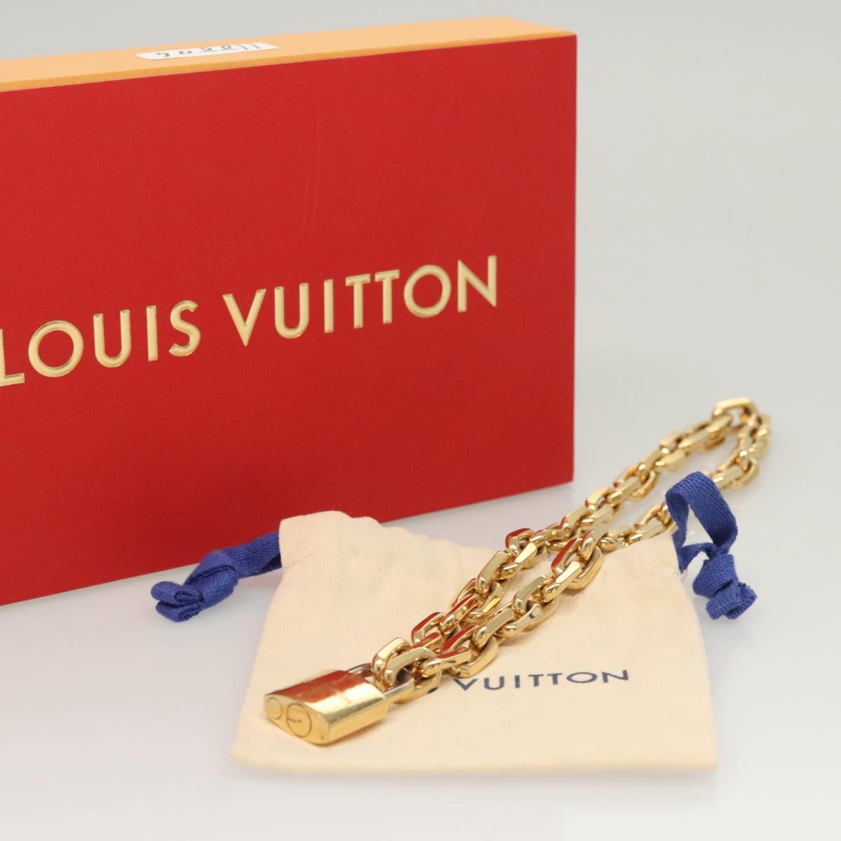 LOUIS VUITTON Necklace LV Edge Chain Cadena GP Necklace Gold MP2993 Auth 118806