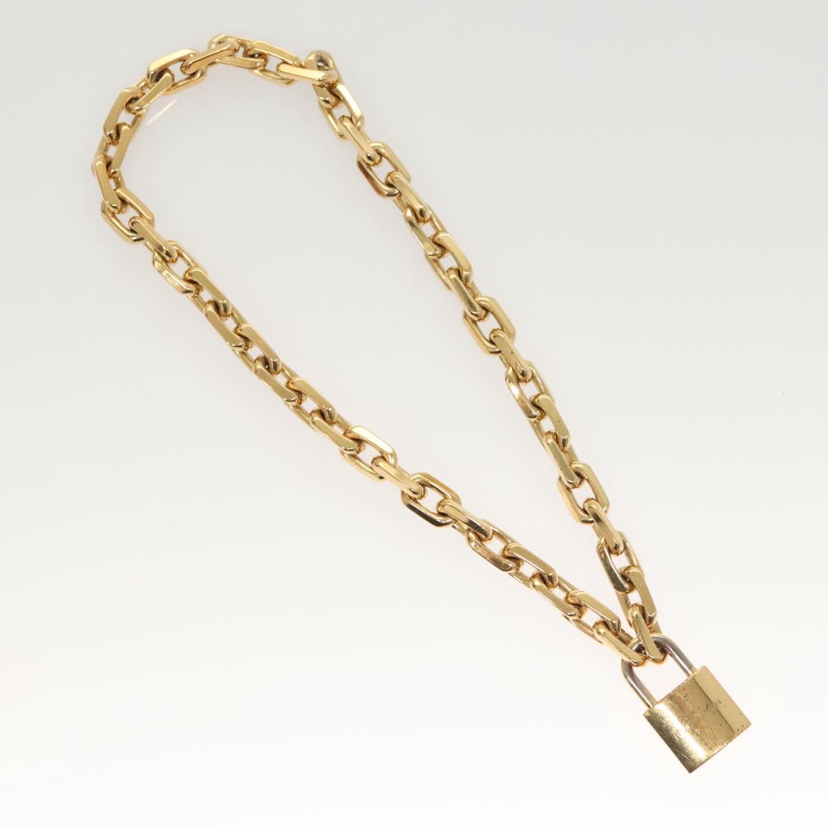 LOUIS VUITTON Necklace LV Edge Chain Cadena GP Necklace Gold MP2993 Auth 118806