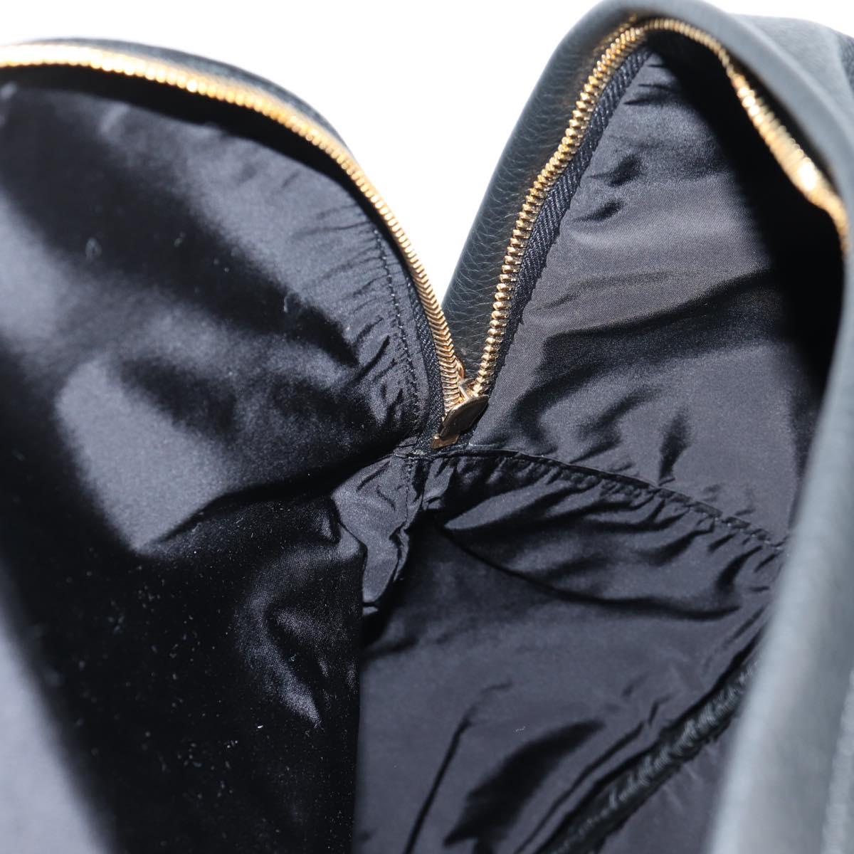 VERSACE Backpack Leather Black Gold Auth 118813M
