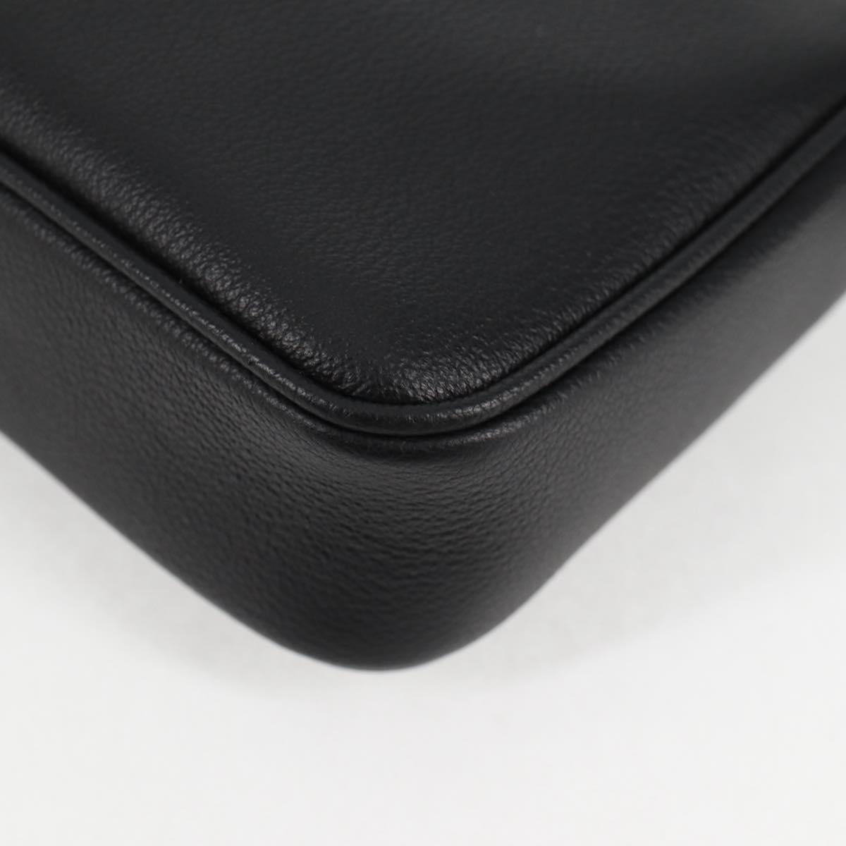 VERSACE Shoulder Bag Leather Black Gold Auth 118819V