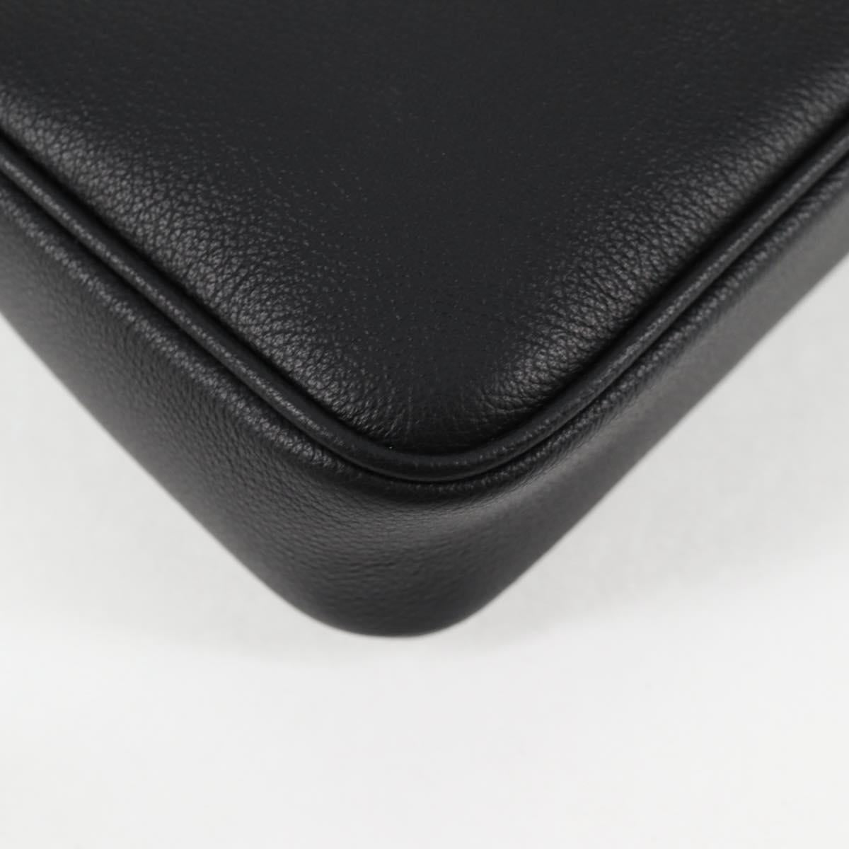 VERSACE Shoulder Bag Leather Black Gold Auth 118819V