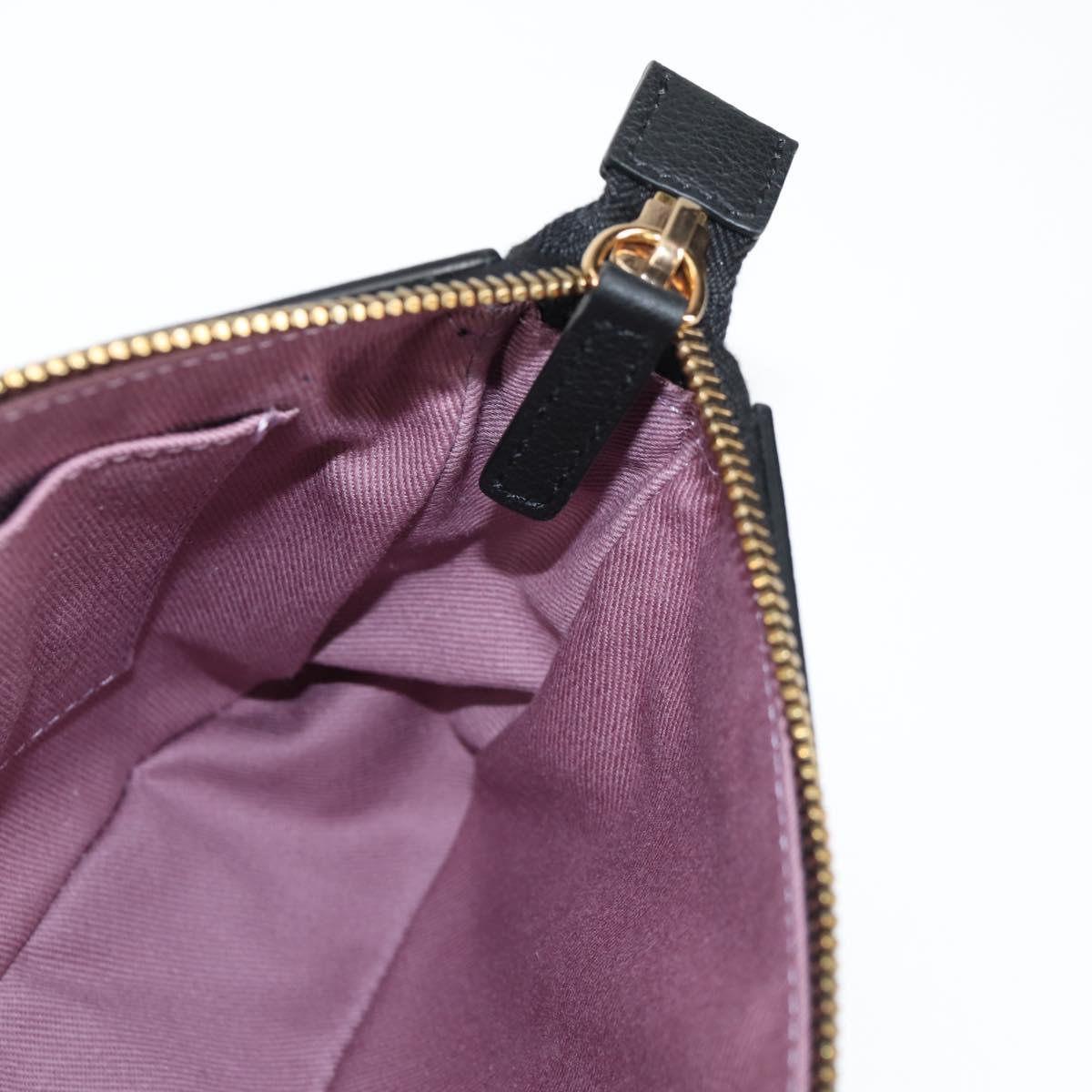 VERSACE Shoulder Bag Leather Black Gold Auth 118819V