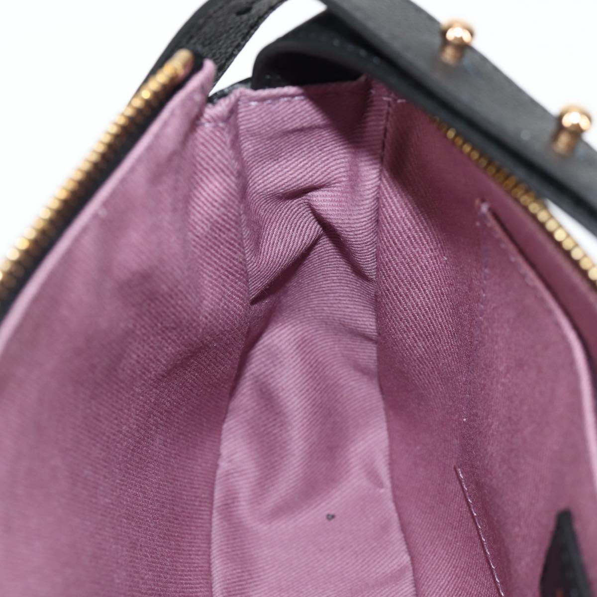 VERSACE Shoulder Bag Leather Black Gold Auth 118819V