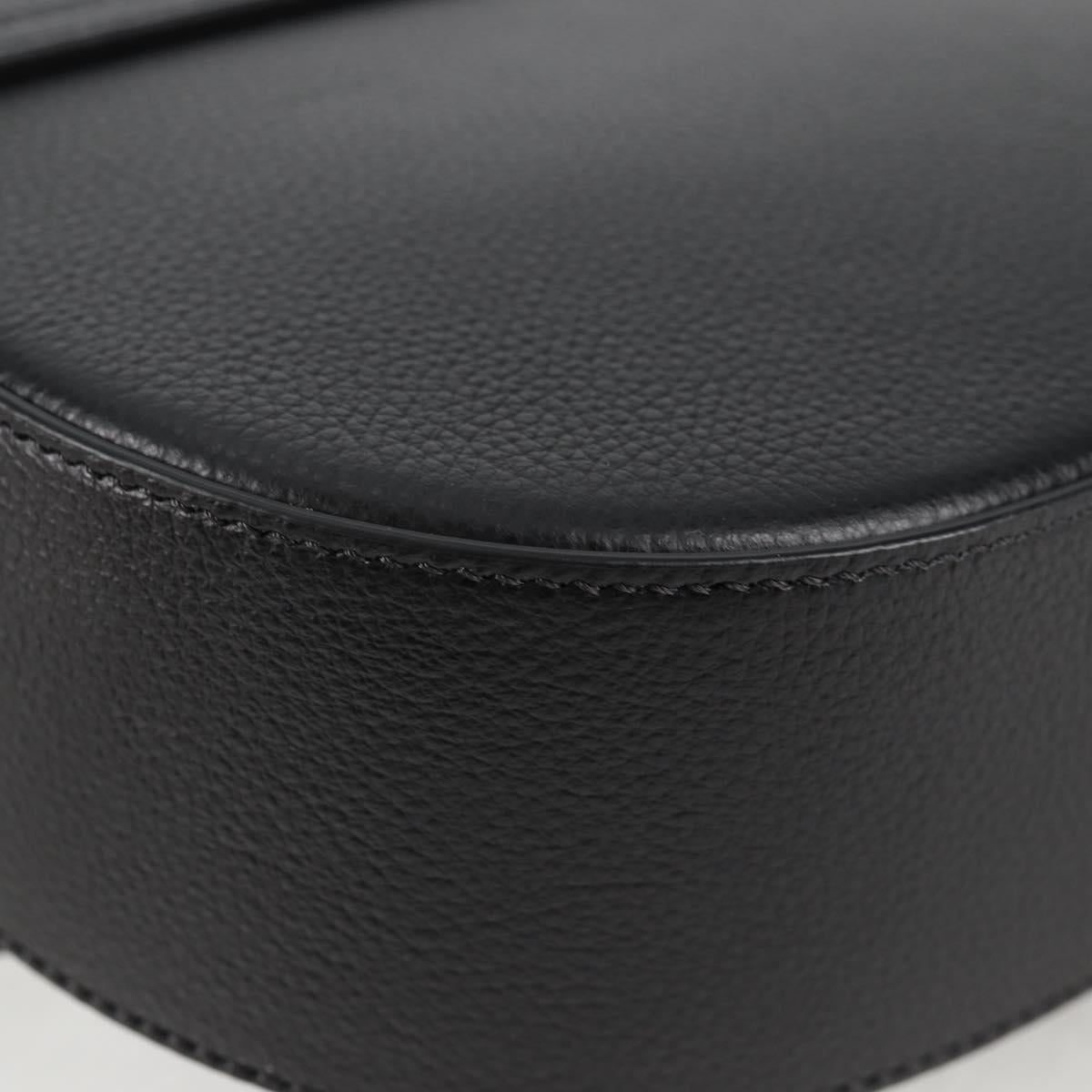 VERSACE Shoulder Bag Leather Black Gold Auth 118821V