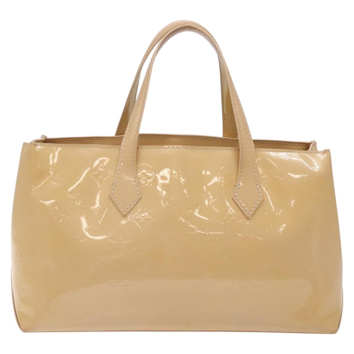 LOUIS VUITTON Monogram Vernis Wilshire PM Hand Bag Broncorail M91452 Auth 118826