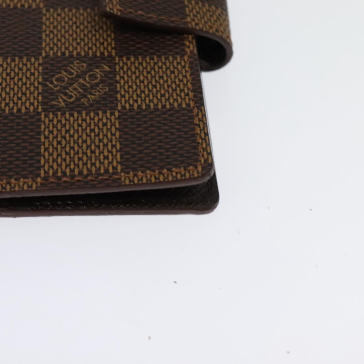 LOUIS VUITTON Damier Ebene Agenda Mini Day Planner Cover R20705 LV Auth 118844