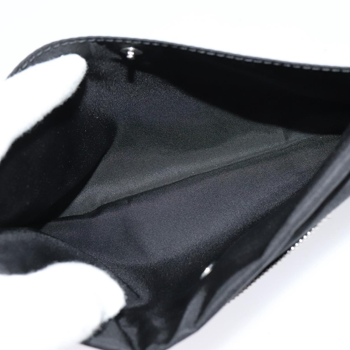 BURBERRY Pouch Nylon Black Silver Auth 118845