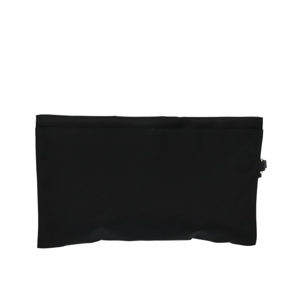 BURBERRY Pouch Nylon Black Silver Auth 118845