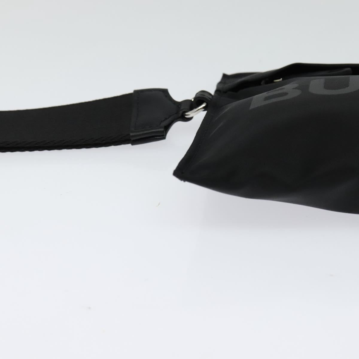 BURBERRY Pouch Nylon Black Silver Auth 118845