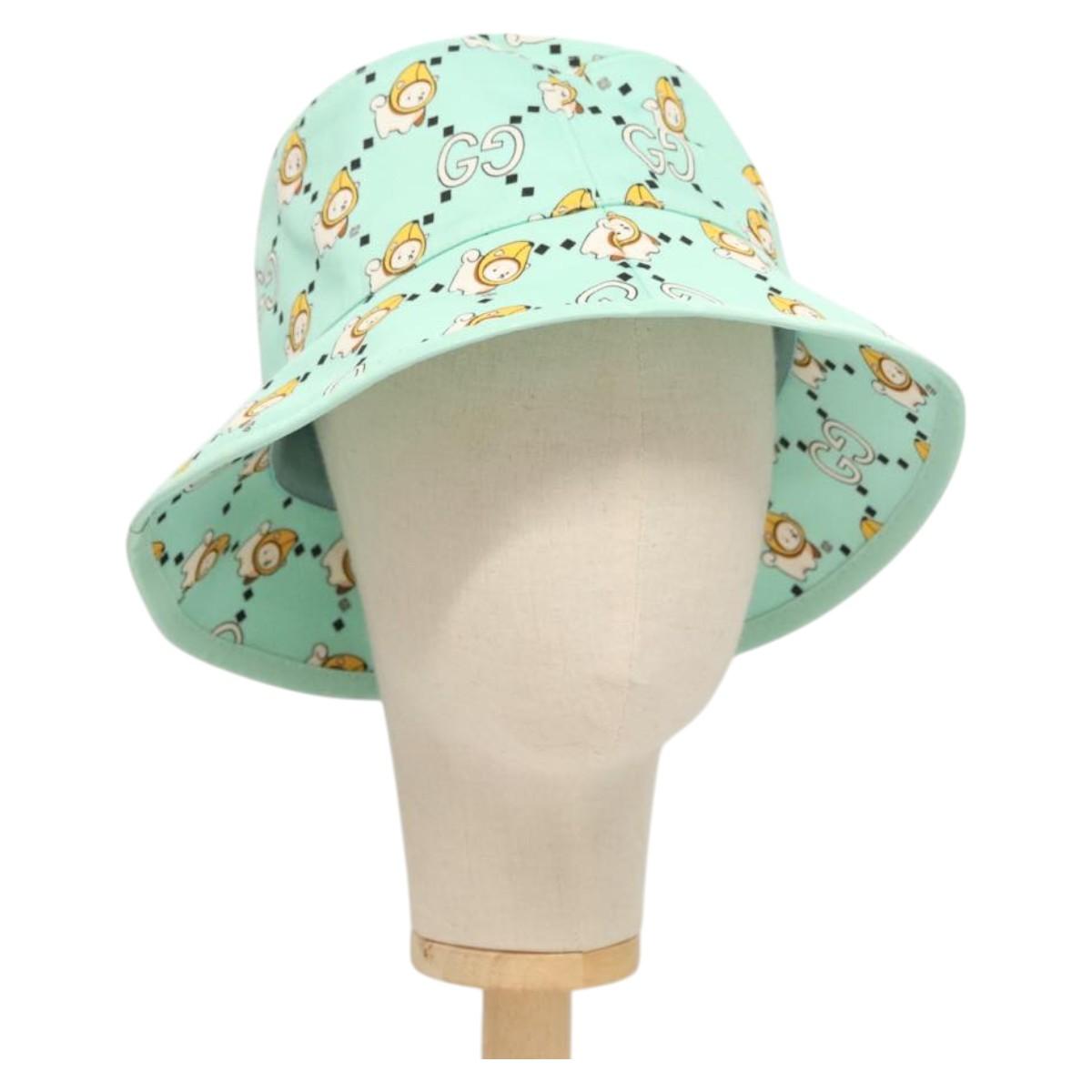 GUCCI Cap Canvas M Light Green 736960 Auth 118855M