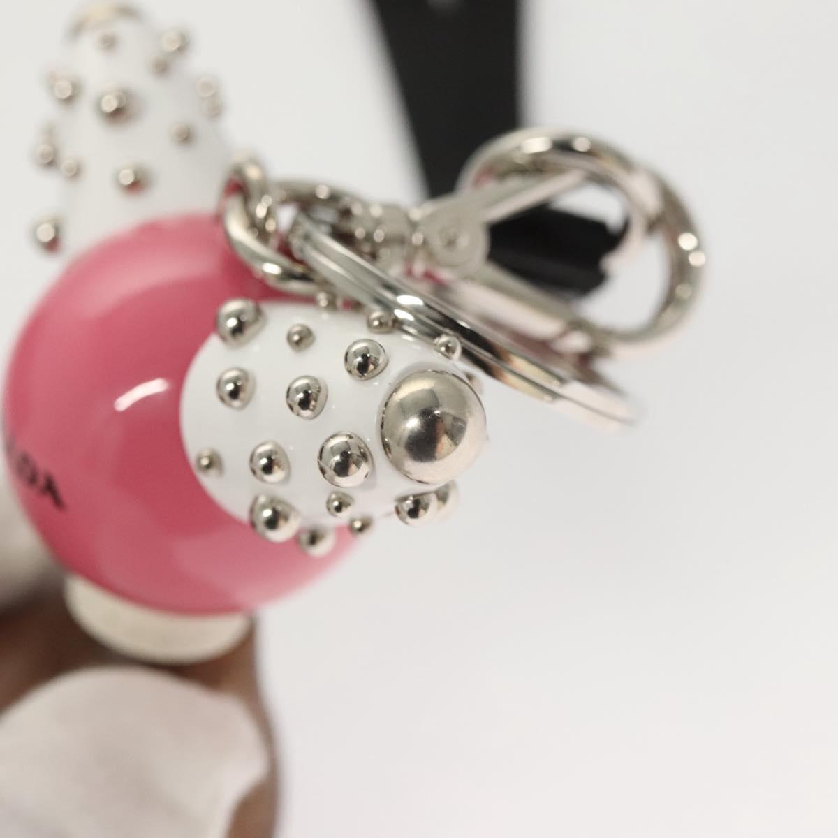 PRADA Key Holder metal Pink Auth 118867M