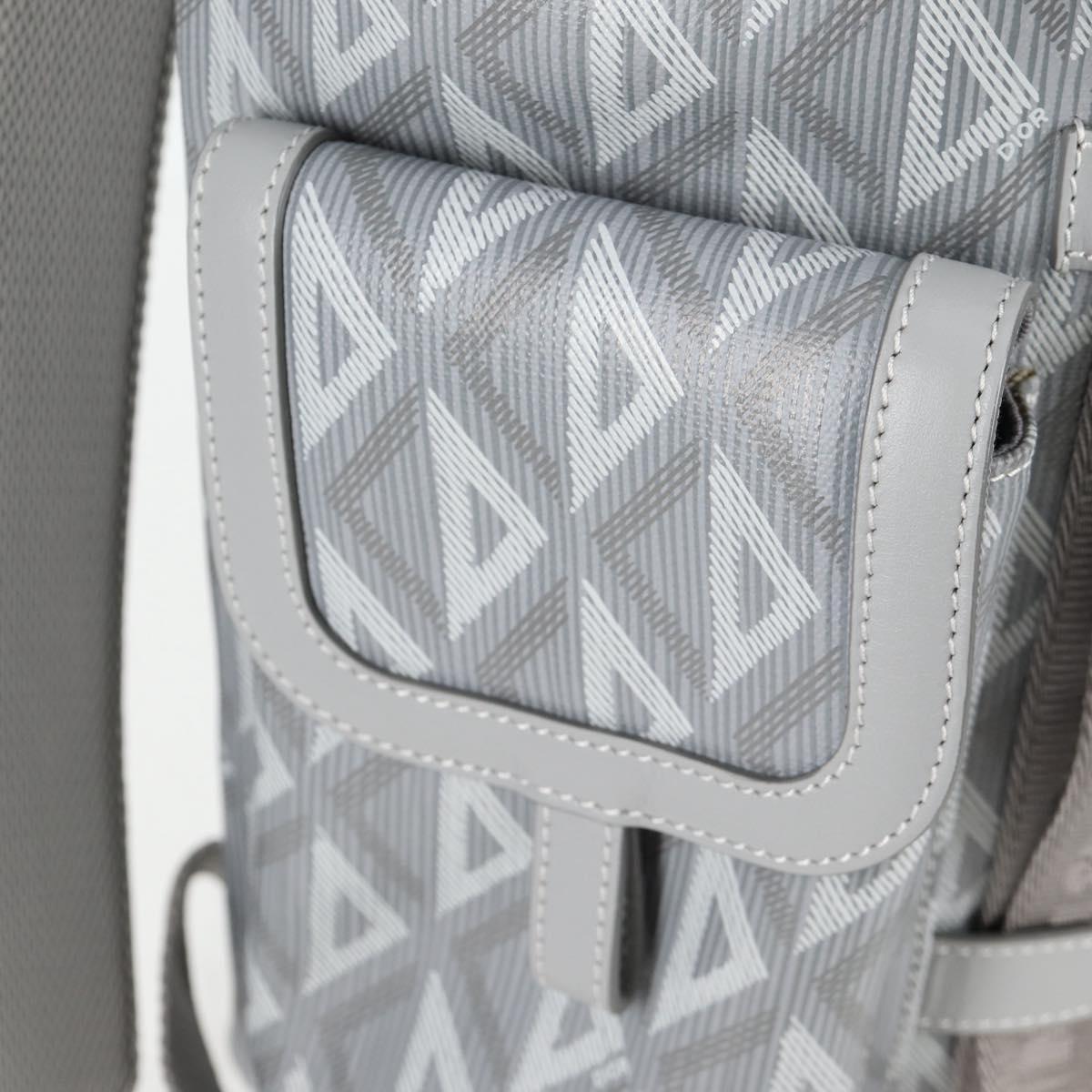 Christian Dior CD Diamond Backpack PVC Gray Auth 118893M