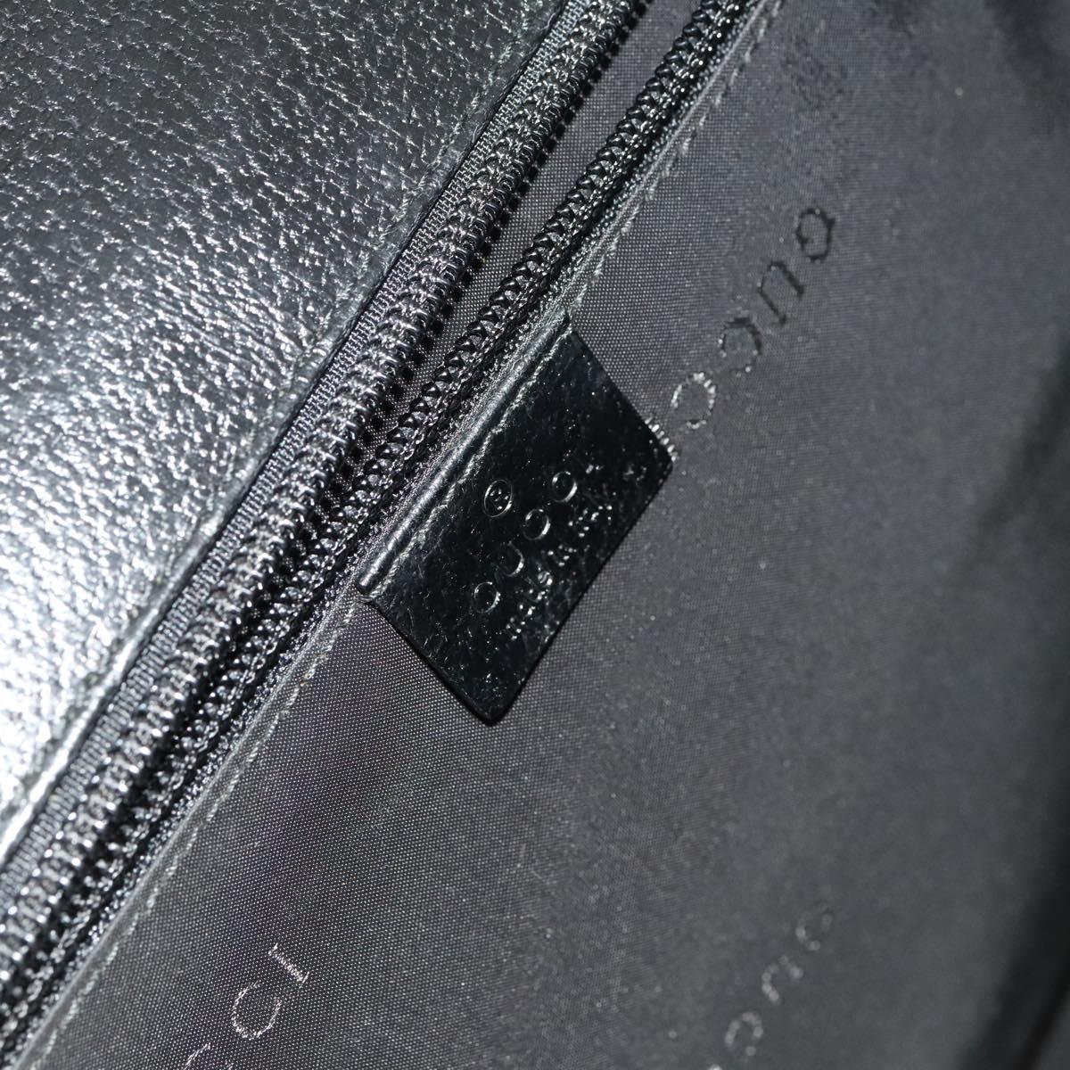 GUCCI Business Bag Leather 2way Black Silver Auth 118896
