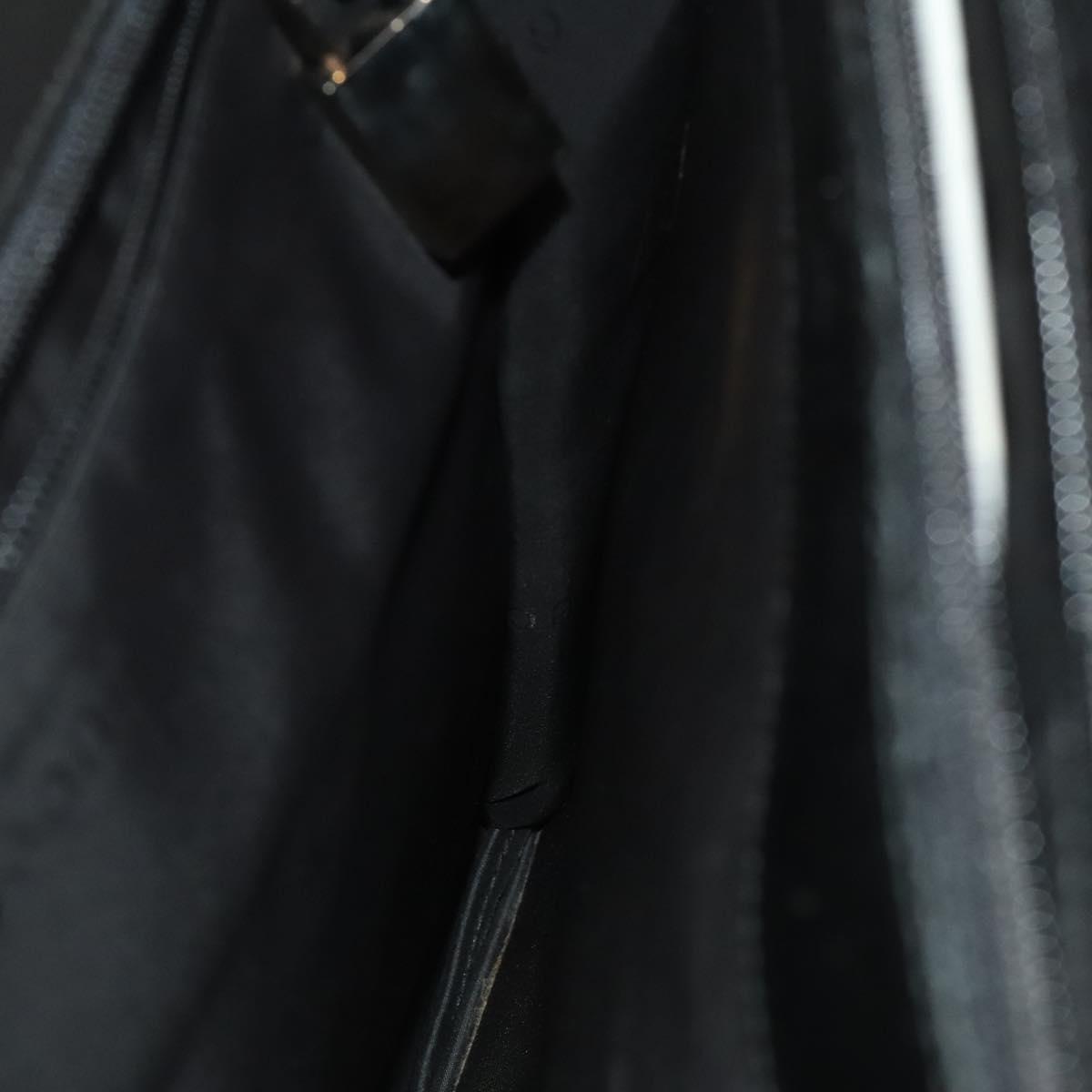 GUCCI Business Bag Leather 2way Black Silver Auth 118896