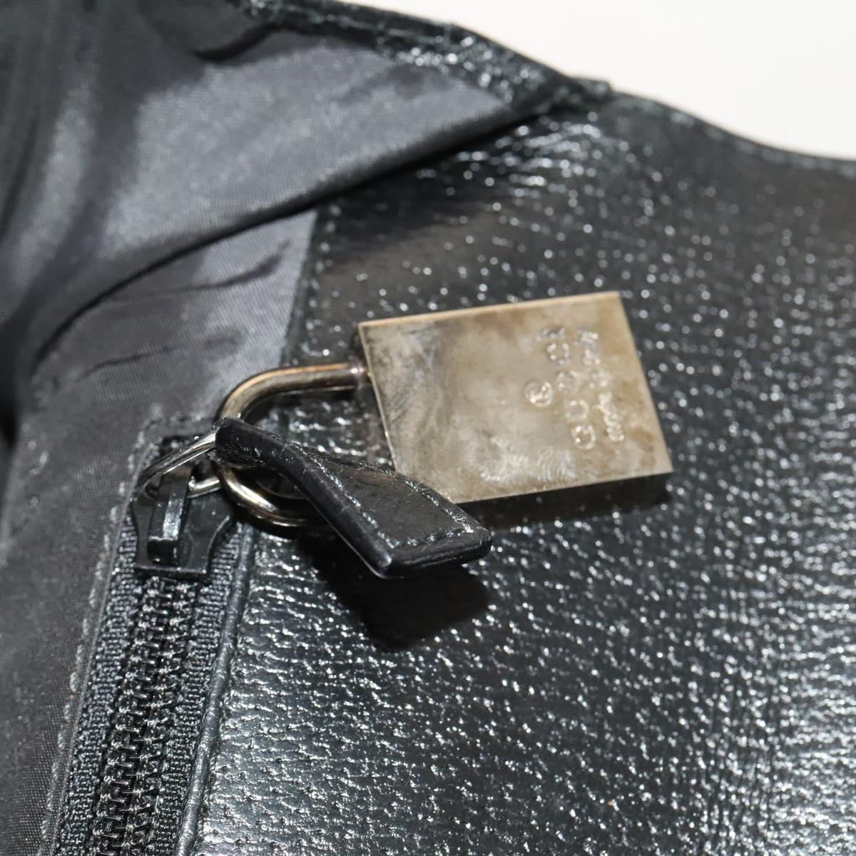 GUCCI Business Bag Leather 2way Black Silver Auth 118896