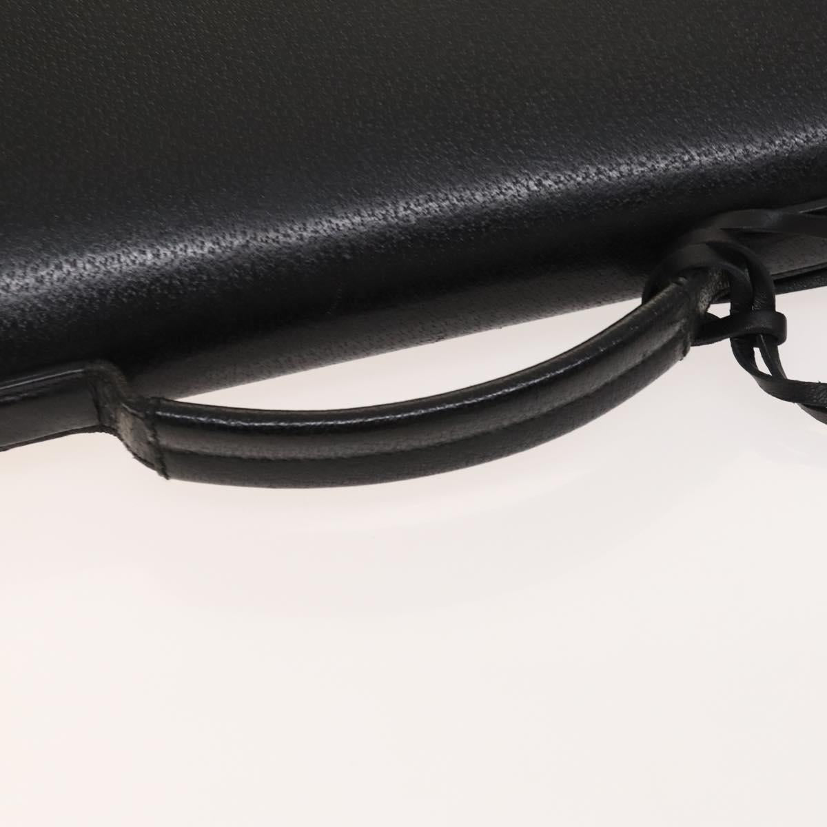 GUCCI Business Bag Leather 2way Black Silver Auth 118896