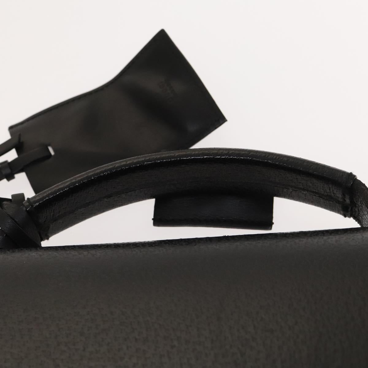 GUCCI Business Bag Leather 2way Black Silver Auth 118896