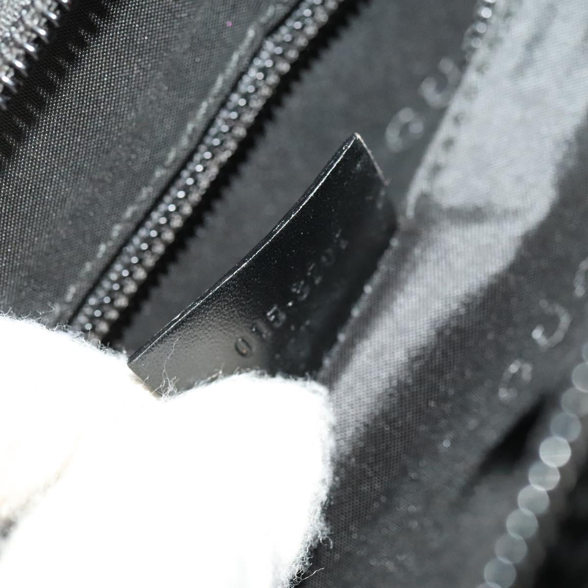 GUCCI Hand Bag Nylon Black Silver 015 3707 Auth 118899