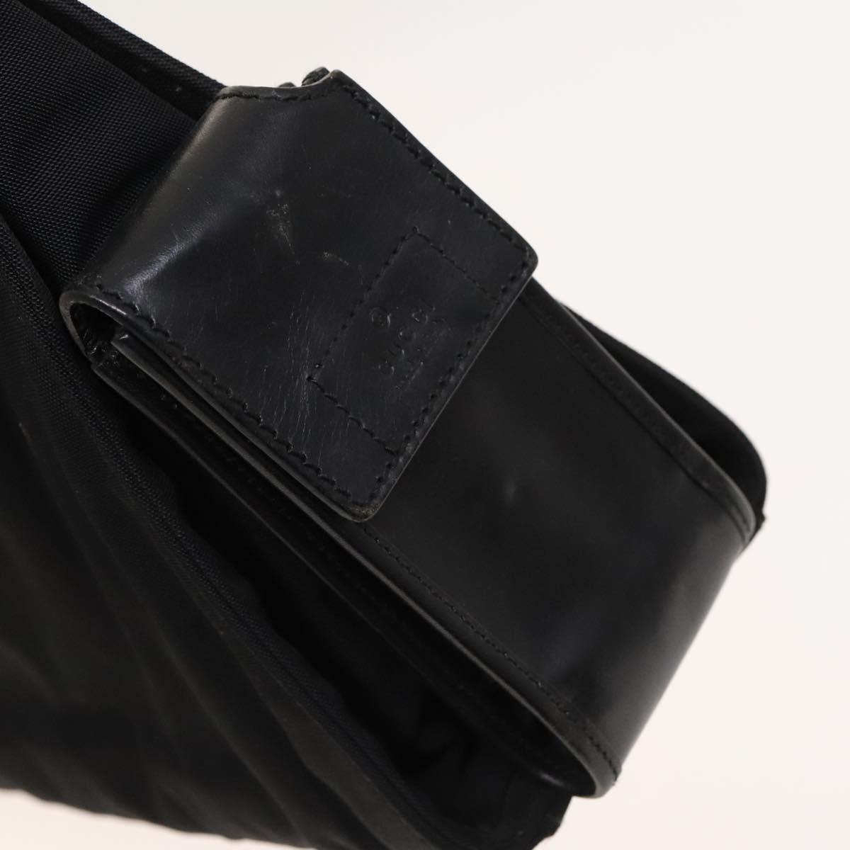GUCCI Hand Bag Nylon Black Silver 015 3707 Auth 118899