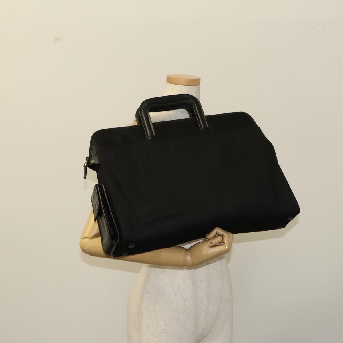GUCCI Hand Bag Nylon Black Silver 015 3707 Auth 118899