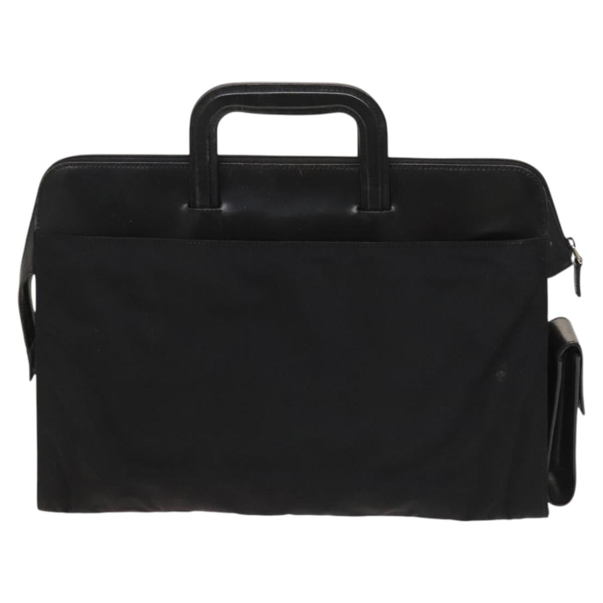 GUCCI Hand Bag Nylon Black Silver 015 3707 Auth 118899