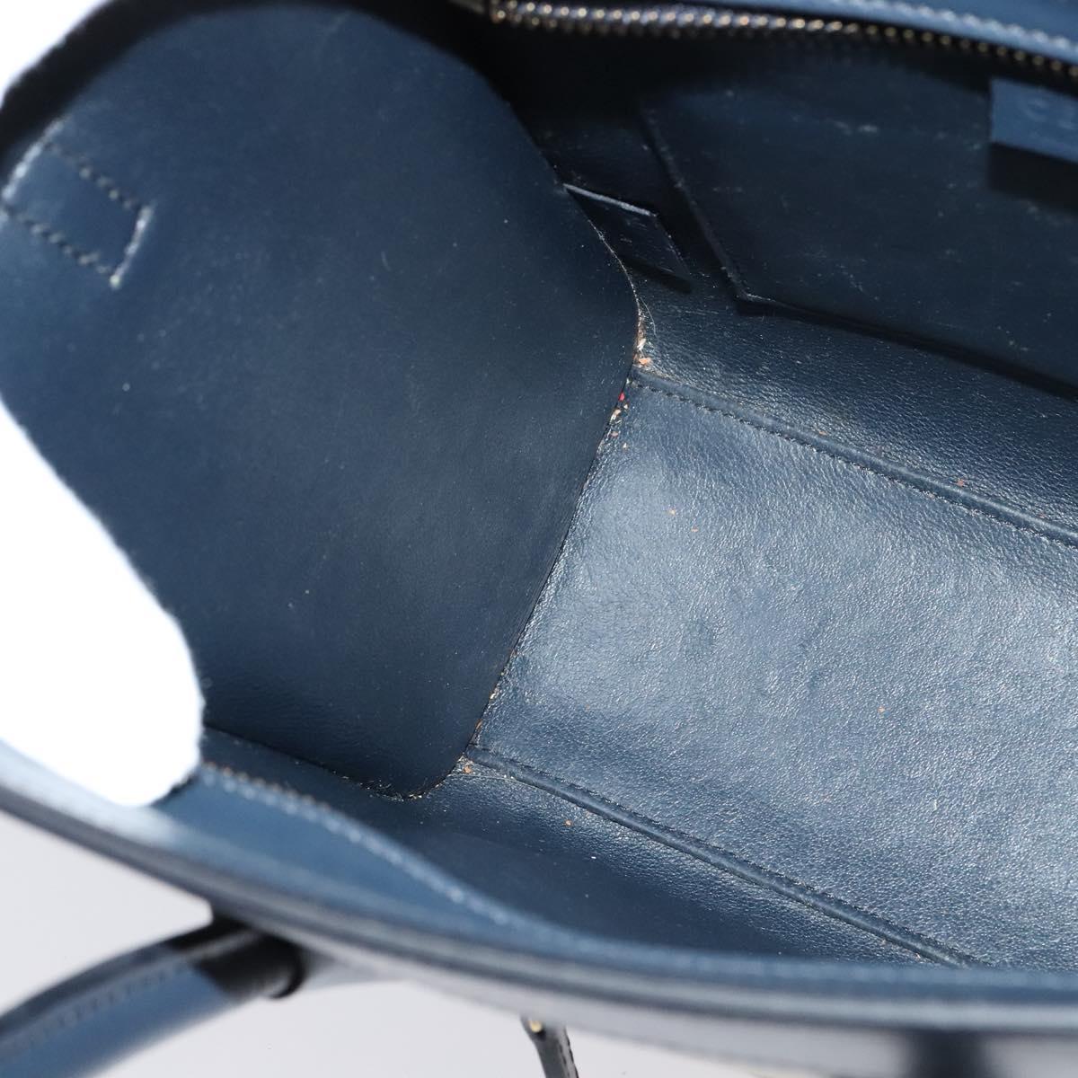 CELINE Luggage Micro Hand Bag Leather 2way Beige Gold Auth 118902