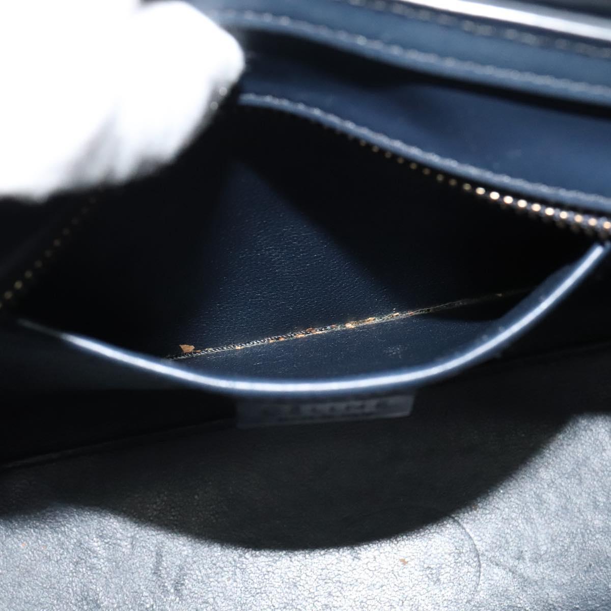 CELINE Luggage Micro Hand Bag Leather 2way Beige Gold Auth 118902