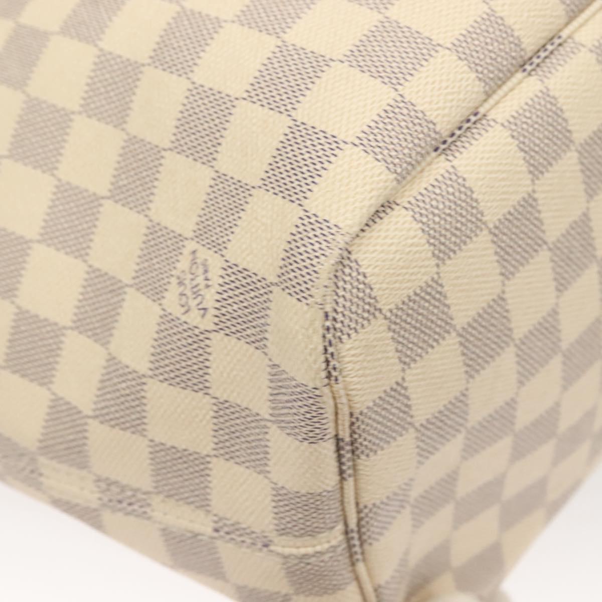 LOUIS VUITTON Damier Azur Neverfull MM Tote Bag N41605 LV Auth 118906