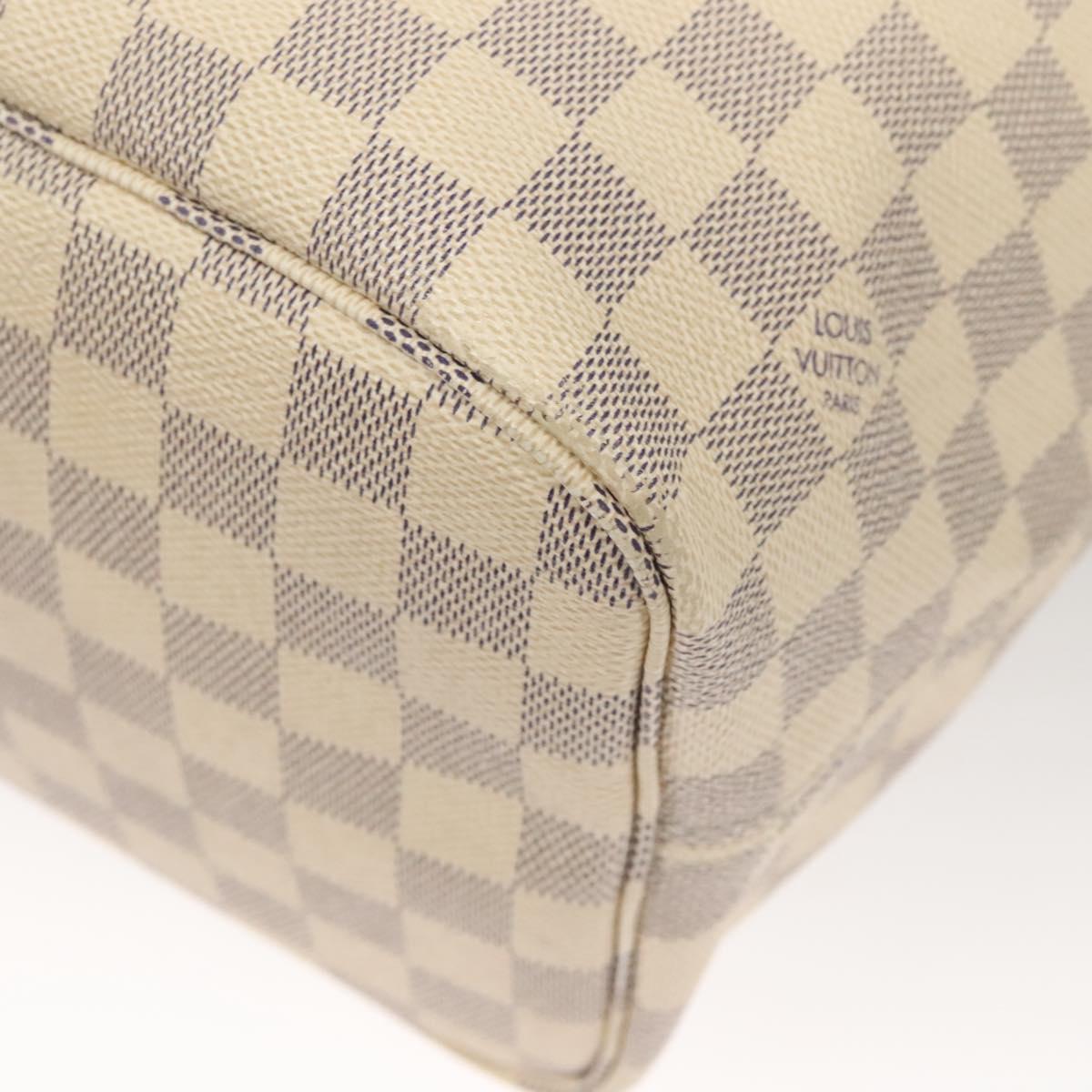 LOUIS VUITTON Damier Azur Neverfull MM Tote Bag N41605 LV Auth 118906