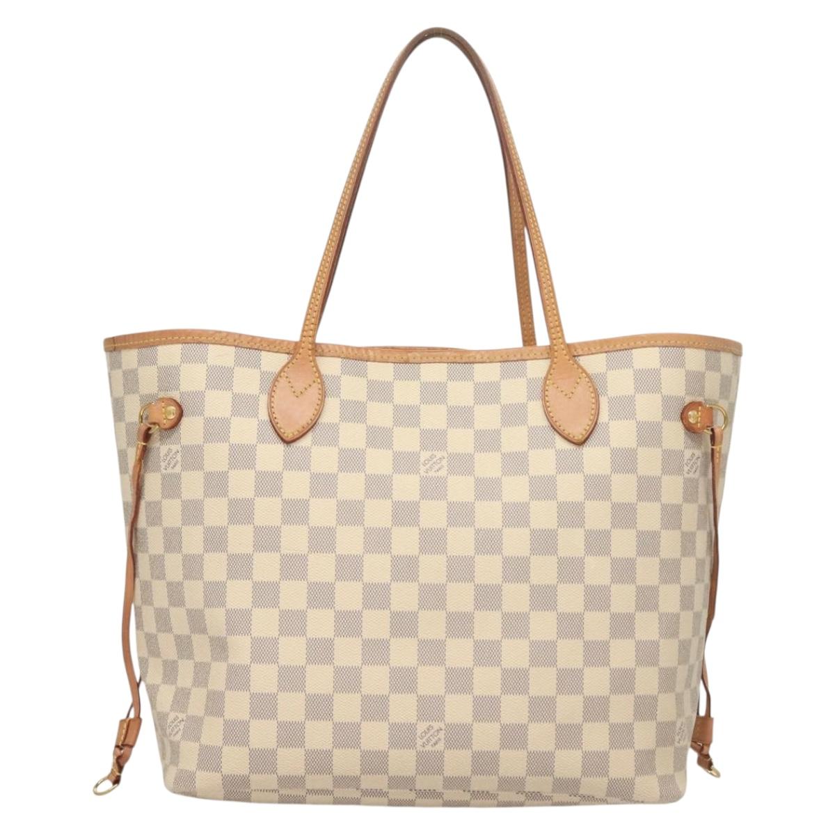 LOUIS VUITTON Damier Azur Neverfull MM Tote Bag N41605 LV Auth 118906