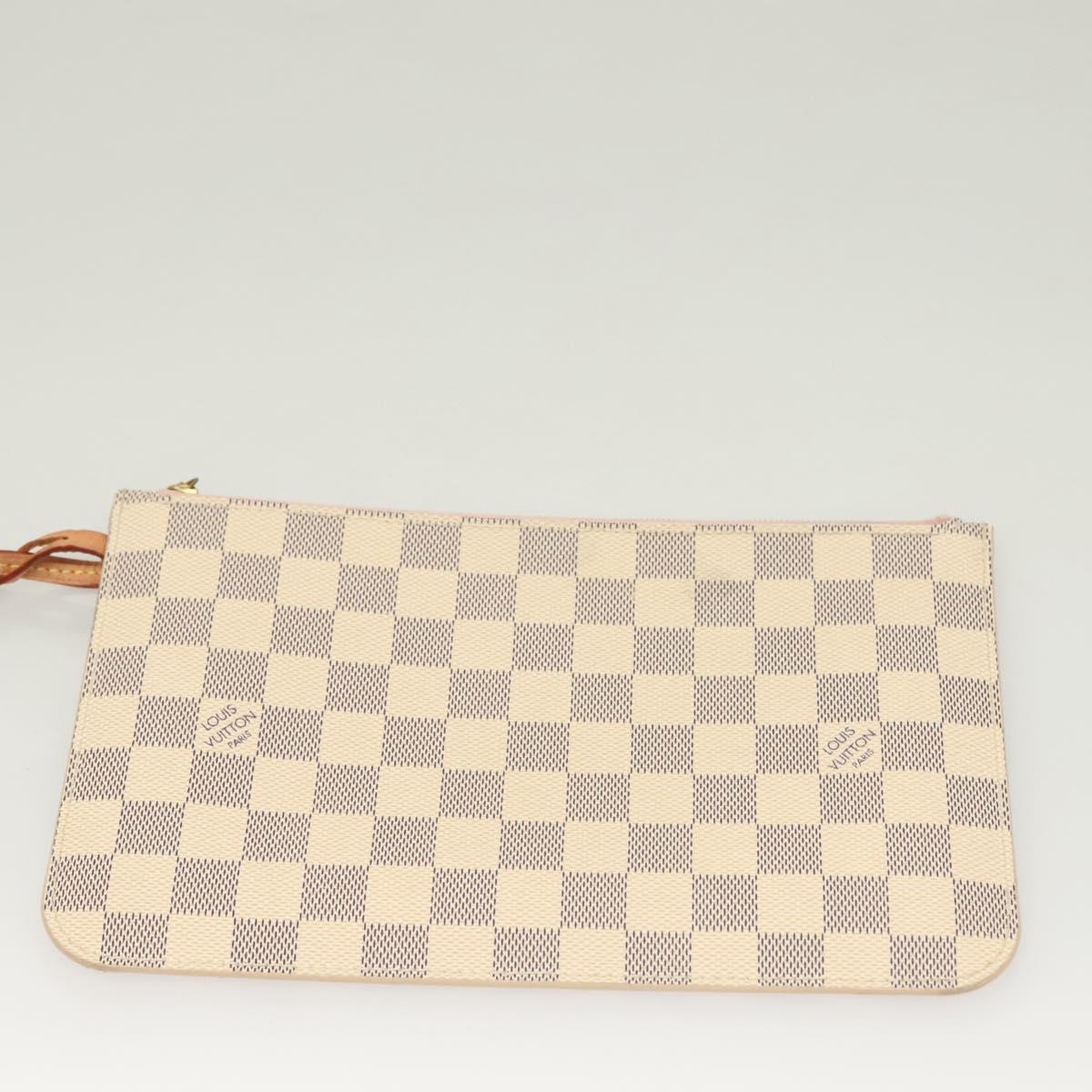 LOUIS VUITTON Damier Azur Neverfull MM Tote Bag N41605 LV Auth 118906