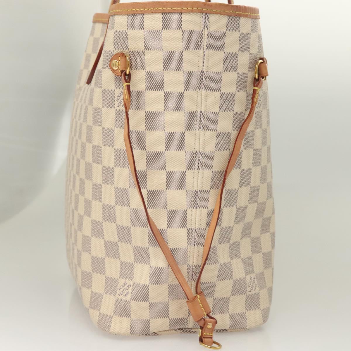 LOUIS VUITTON Damier Azur Neverfull MM Tote Bag N41605 LV Auth 118906