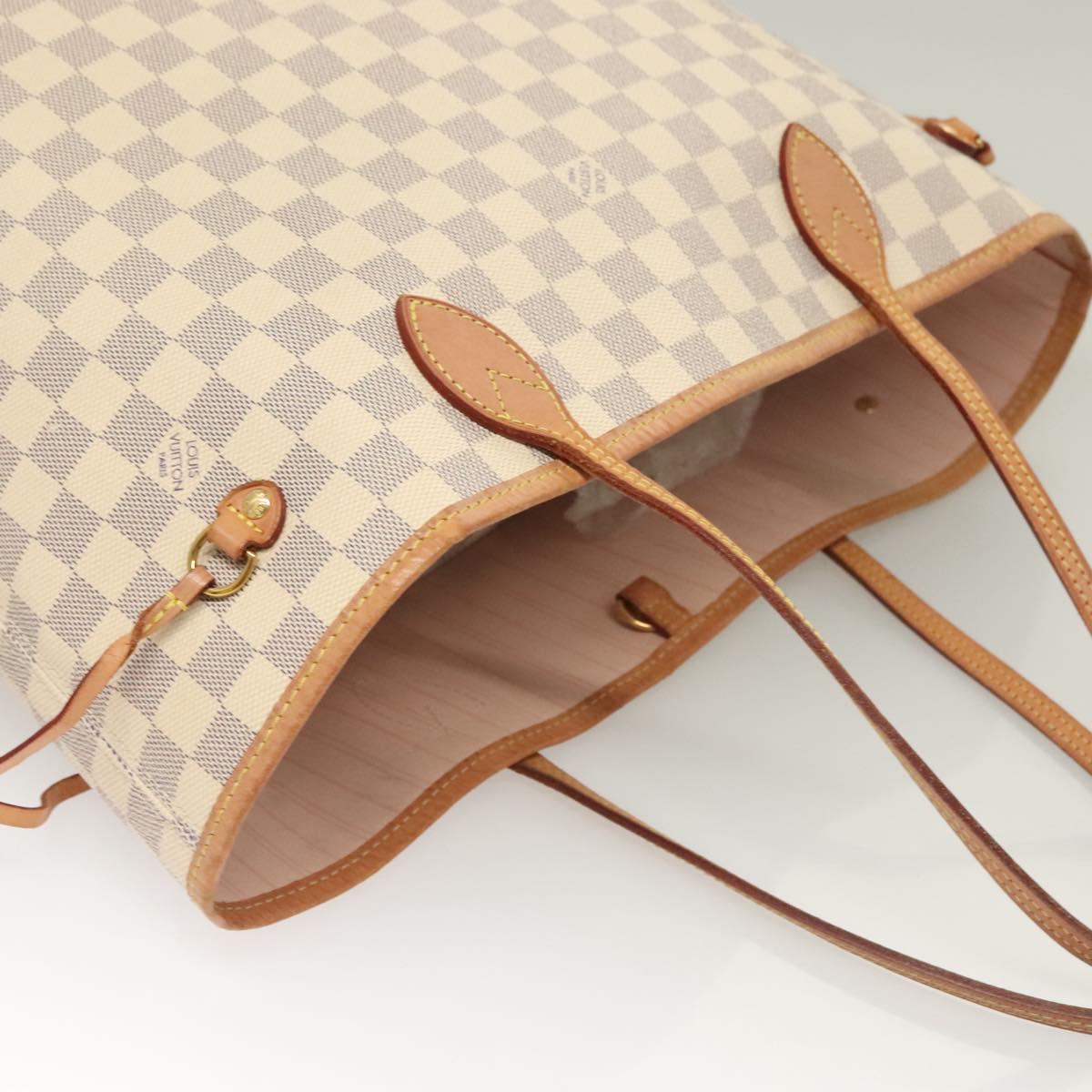 LOUIS VUITTON Damier Azur Neverfull MM Tote Bag N41605 LV Auth 118906