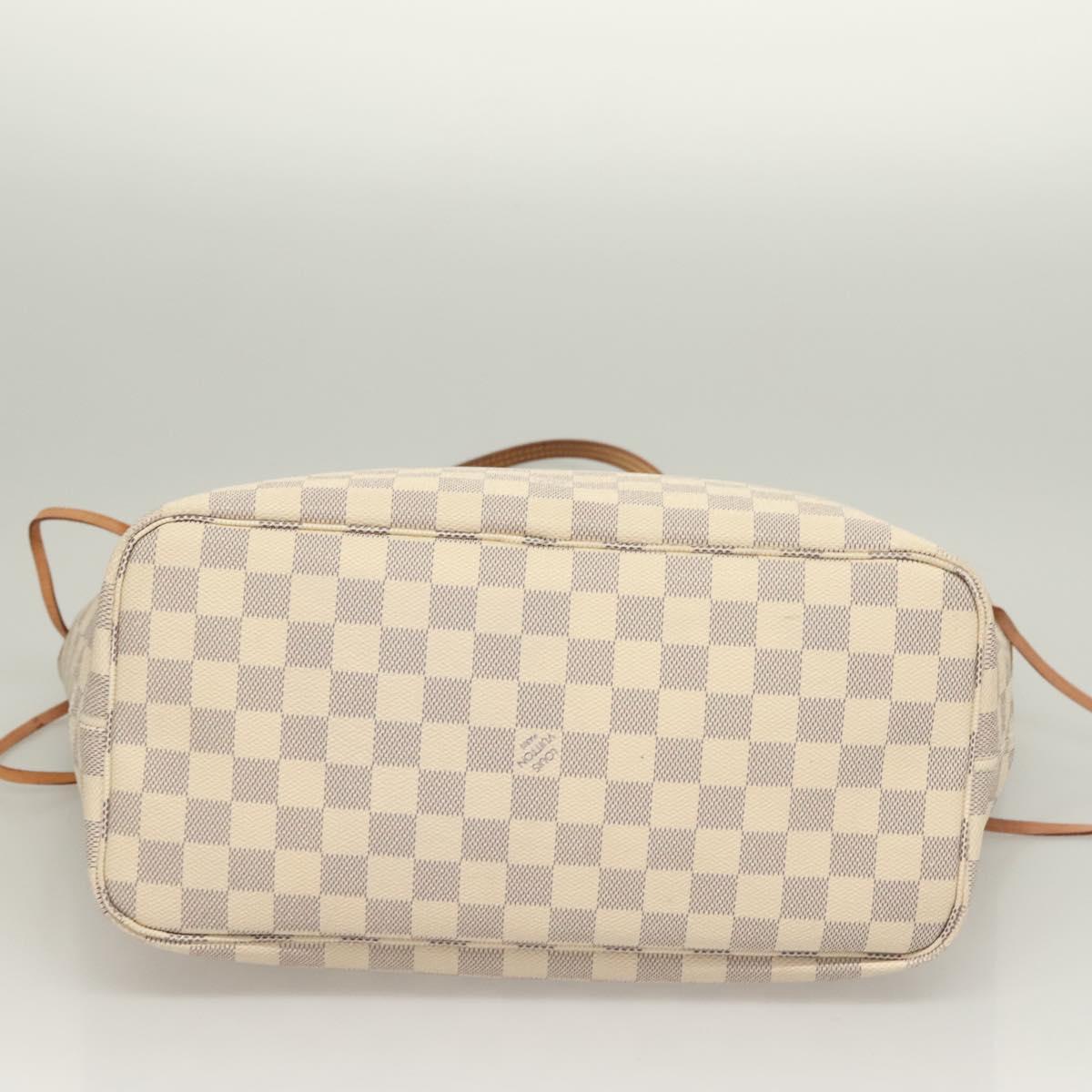 LOUIS VUITTON Damier Azur Neverfull MM Tote Bag N41605 LV Auth 118906