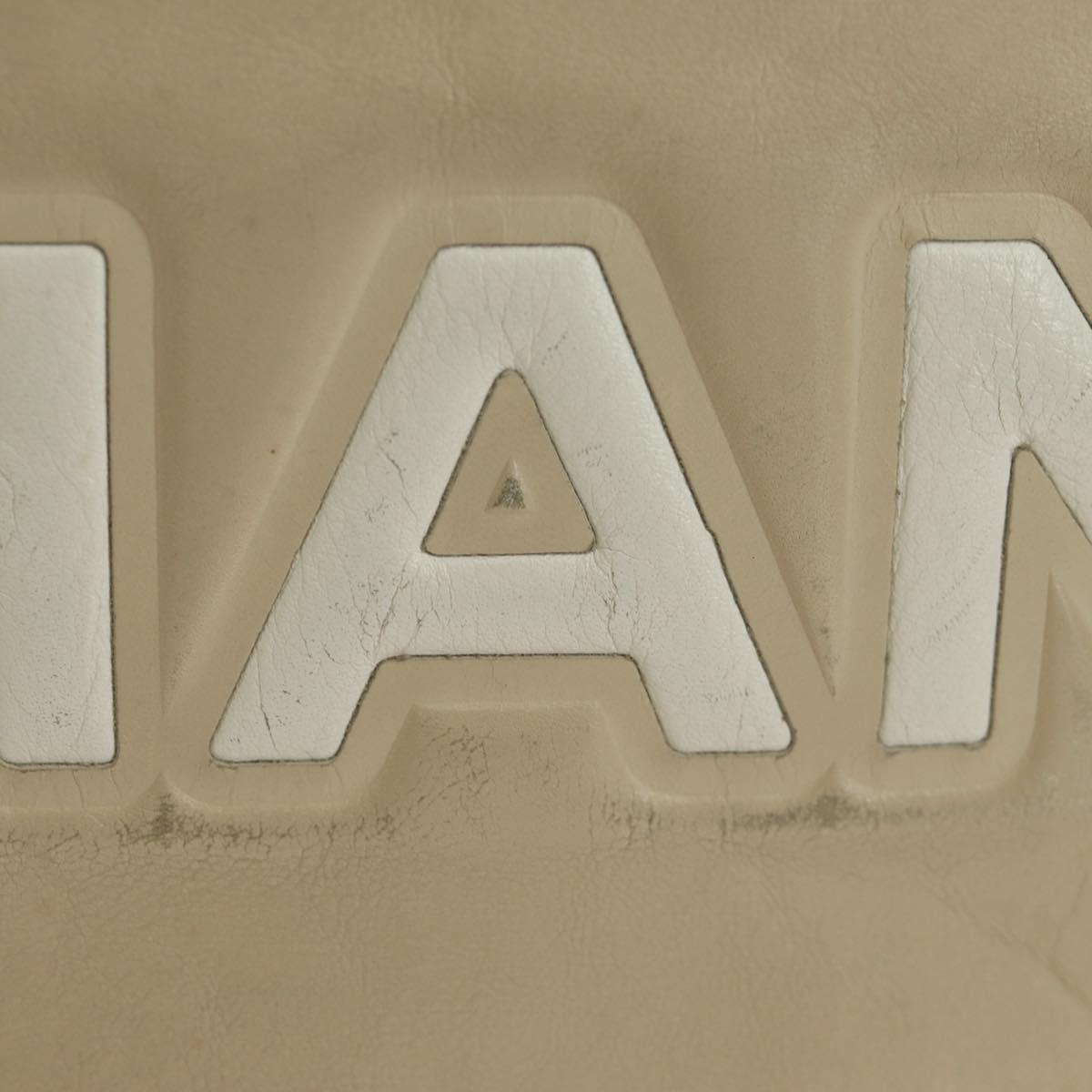 CHANEL Tote Bag Lamb Skin Beige Gold CC Auth 118935V