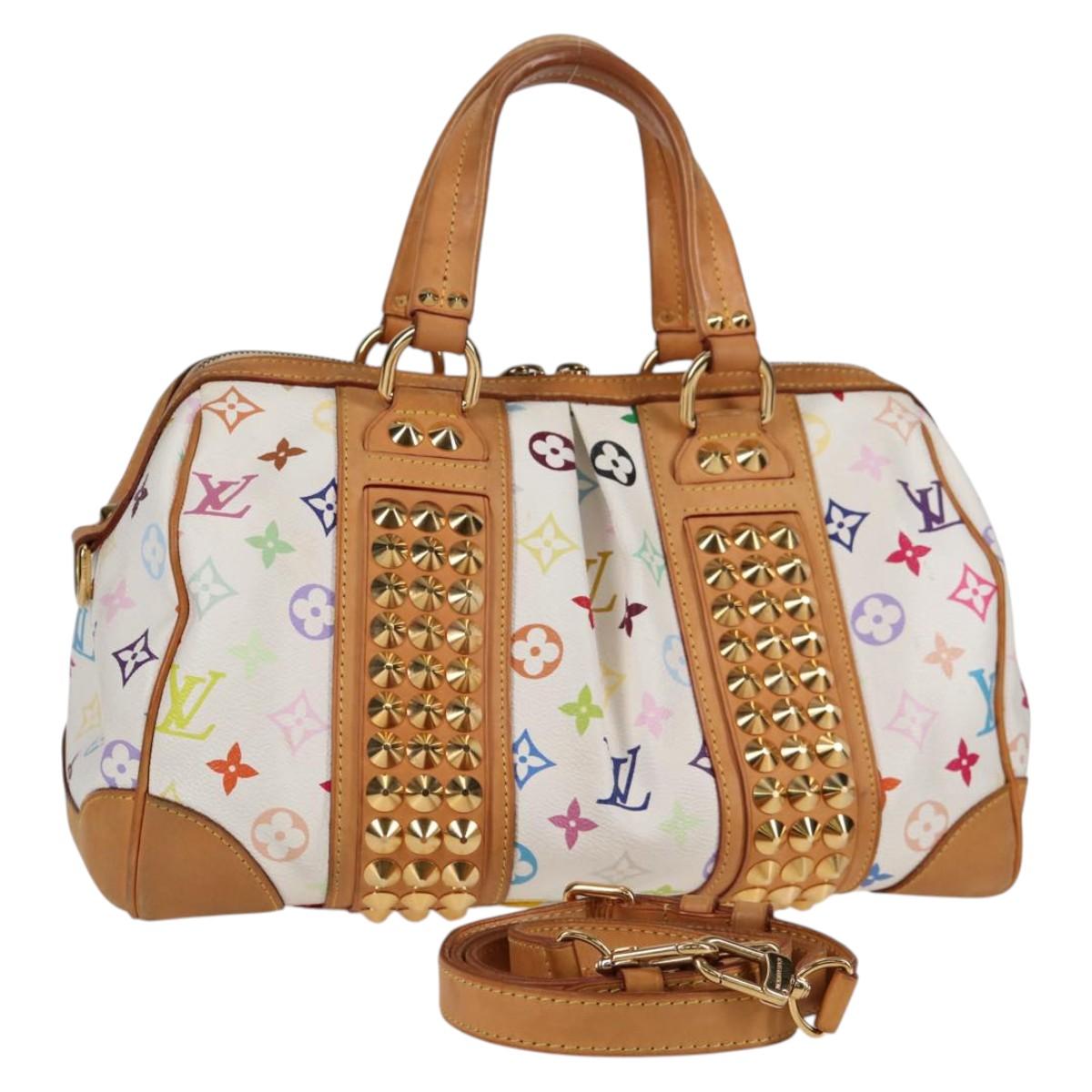 LOUIS VUITTON Monogram Multicolor Courtney MM Bag 2way White M45641 Auth 118947V