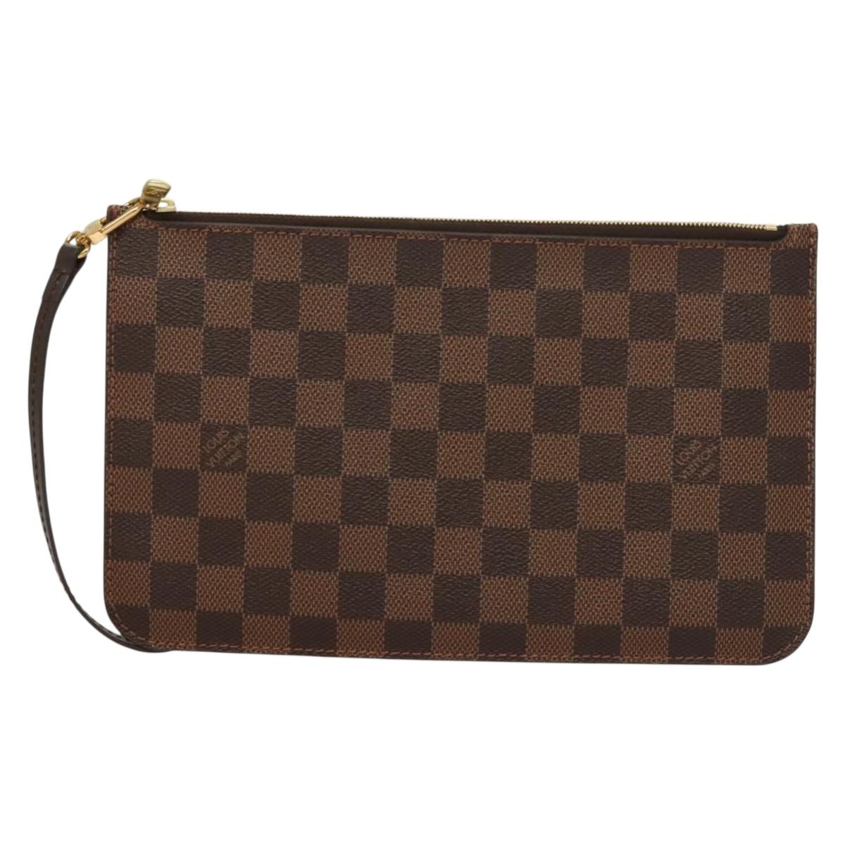 LOUIS VUITTON Damier Ebene Neverfull MM Pouch Accessory Pouch LV Auth 118952