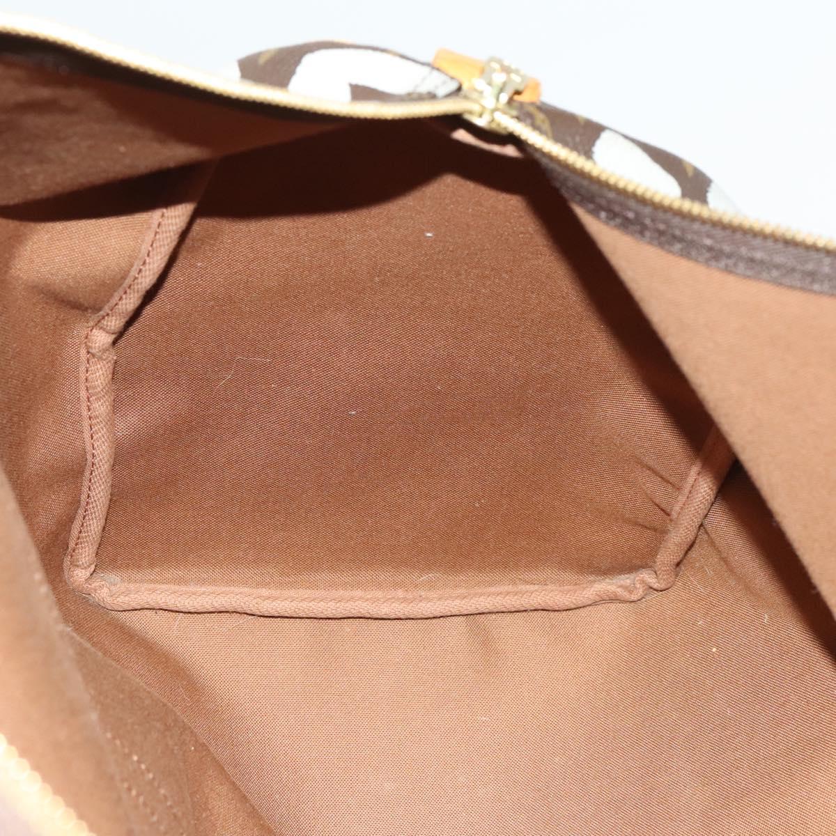 LOUIS VUITTON Monogram Graffiti Keepall 50 Boston Bag White M92197 Auth 118956