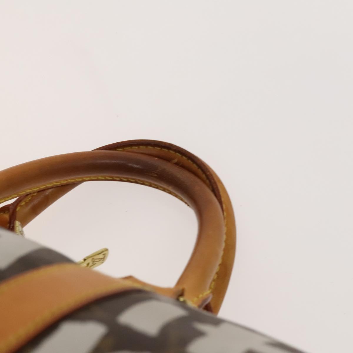 LOUIS VUITTON Monogram Graffiti Keepall 50 Boston Bag White M92197 Auth 118956