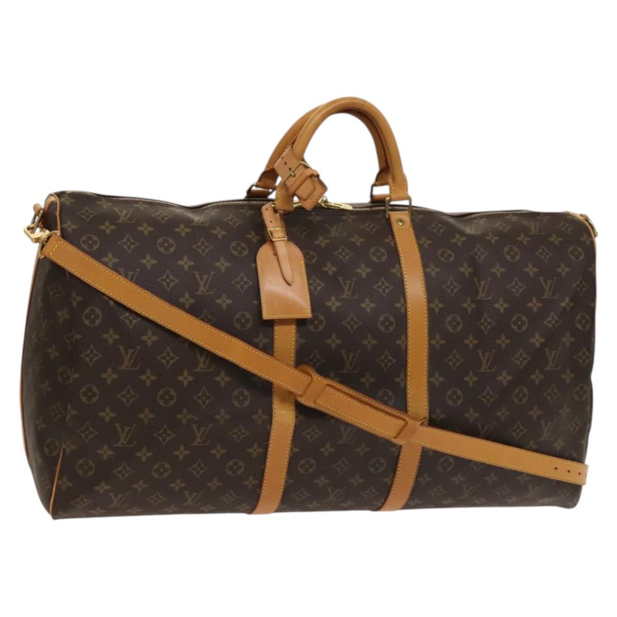 LOUIS VUITTON Monogram Keepall Bandouliere 60 Boston Bag M41412 LV Auth 118957