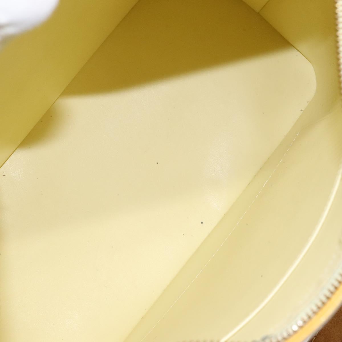 LOUIS VUITTON Monogram Vernis Houston Hand Bag Lime Yellow M91055 LV Auth 119005