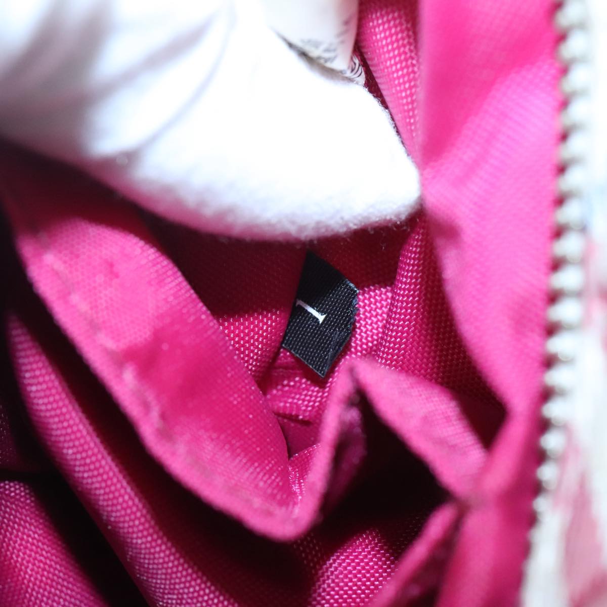 BURBERRY Nova Check Blue Label Shoulder Bag Nylon Beige Silver Auth 119011