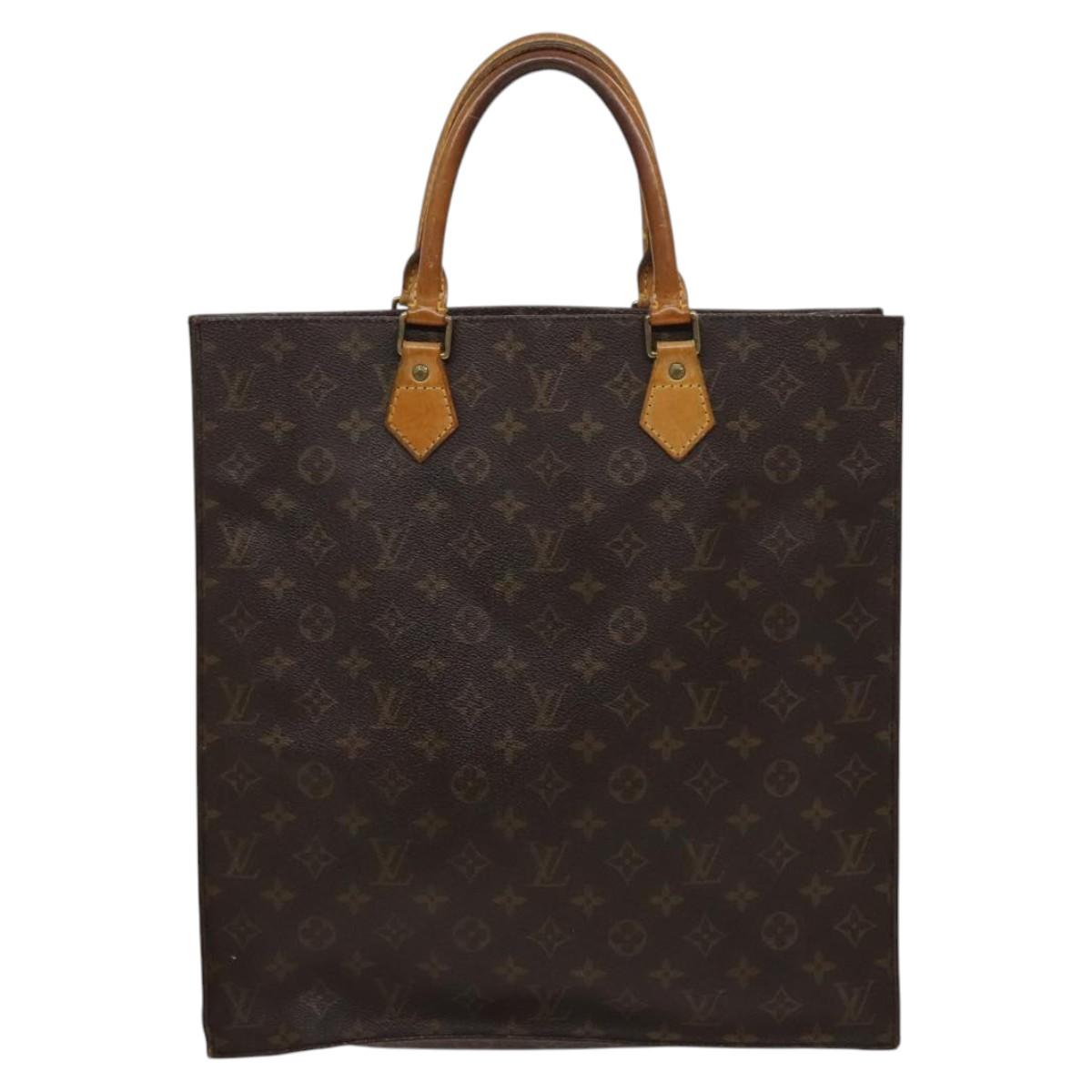 LOUIS VUITTON Monogram Sac Plat Hand Bag M51140 LV Auth 119012