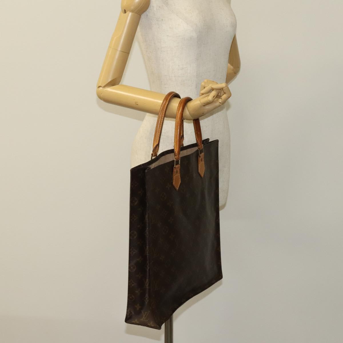 LOUIS VUITTON Monogram Sac Plat Hand Bag M51140 LV Auth 119012